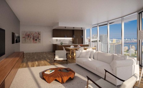 Brickell Heights Living room and Kitchen